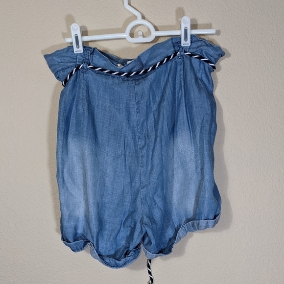 Blue Buttery Soft Comfy Shorts with Rope Belt by L.O.G.G. - Picture 2 of 7